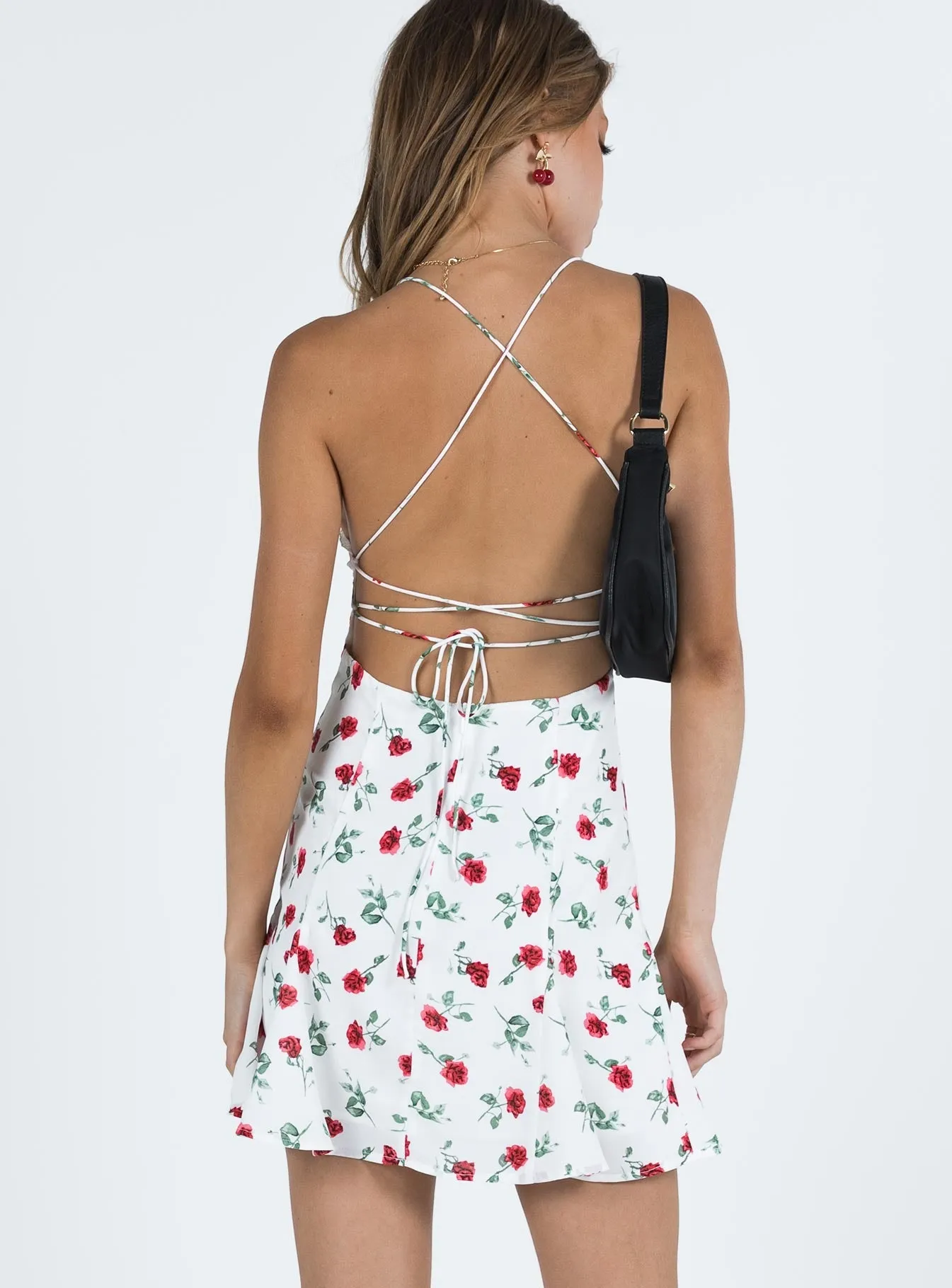 Boylan Mini Dress White / Red Floral Trendy Appeal Weekend Look