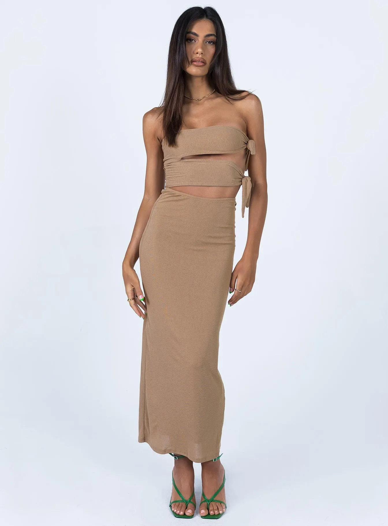 Breezy resort wear Catherine Maxi Dress Brown