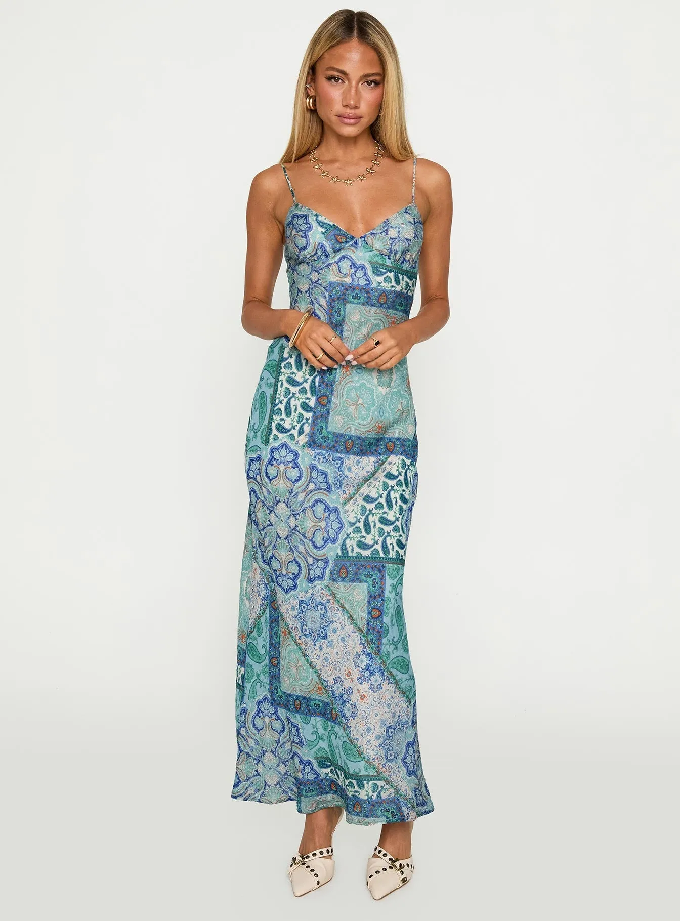 Sugar Plum Maxi Dress Blue Paisley Neon Pop With its timeless design this dress is perfect for any season and any setting