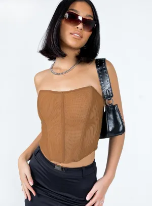 Bonded Seam Technology SnagResistant Fabric Azriel Strapless Bustier Beige