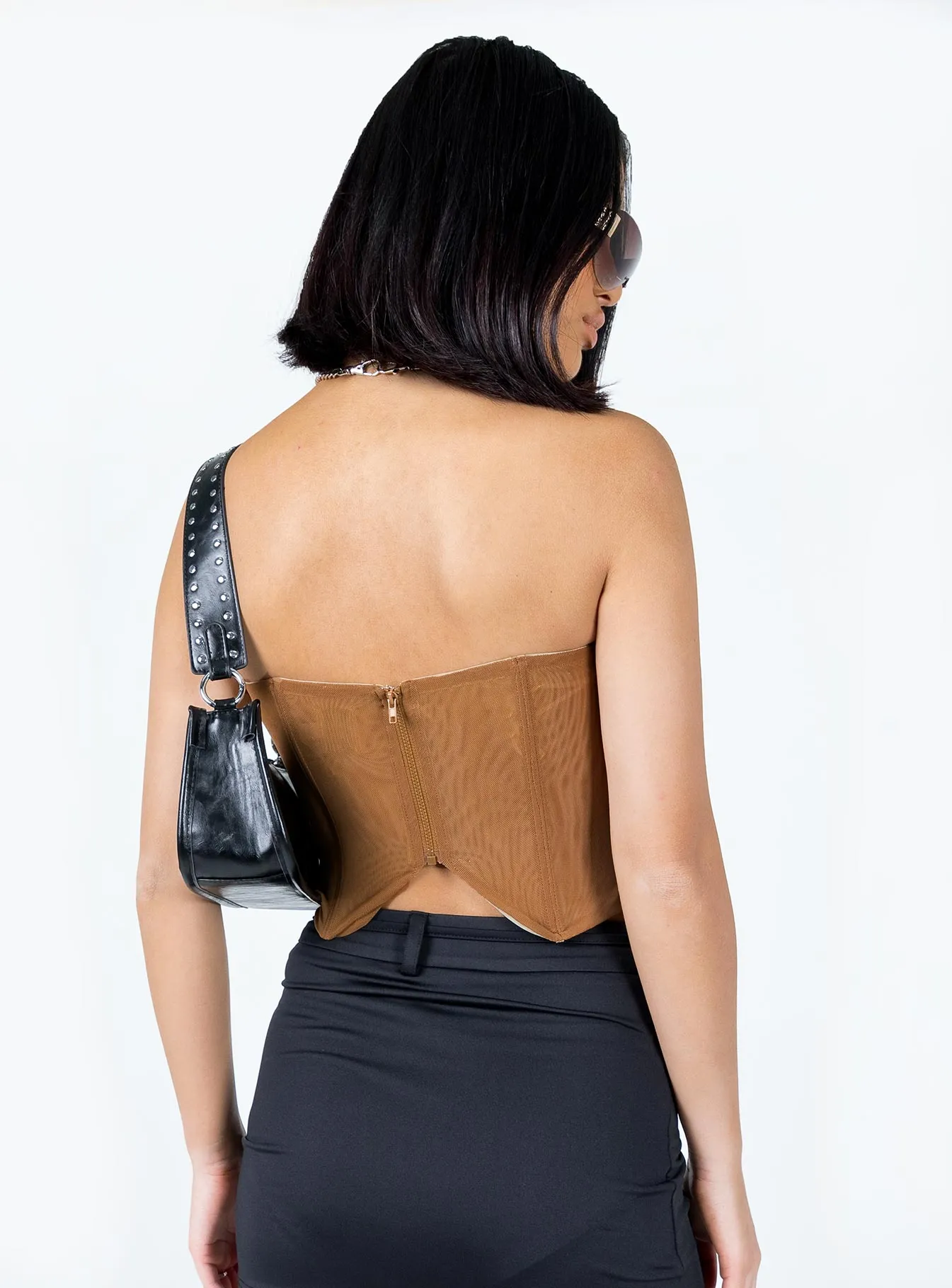 Azriel Strapless Bustier Beige Reversible design