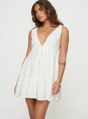 Dipsie Mini Dress White Edge Warm Charming Fashion