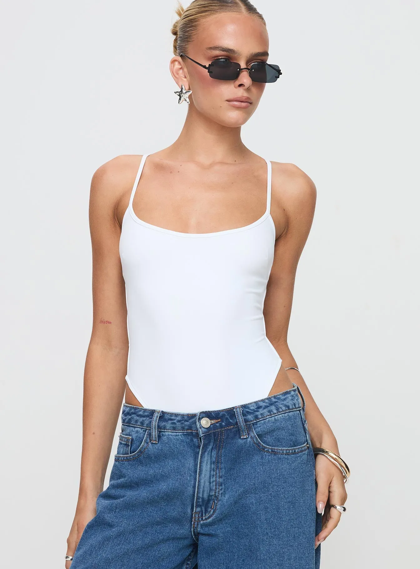 Casual Elegant All Tied Up Bodysuit White Tall