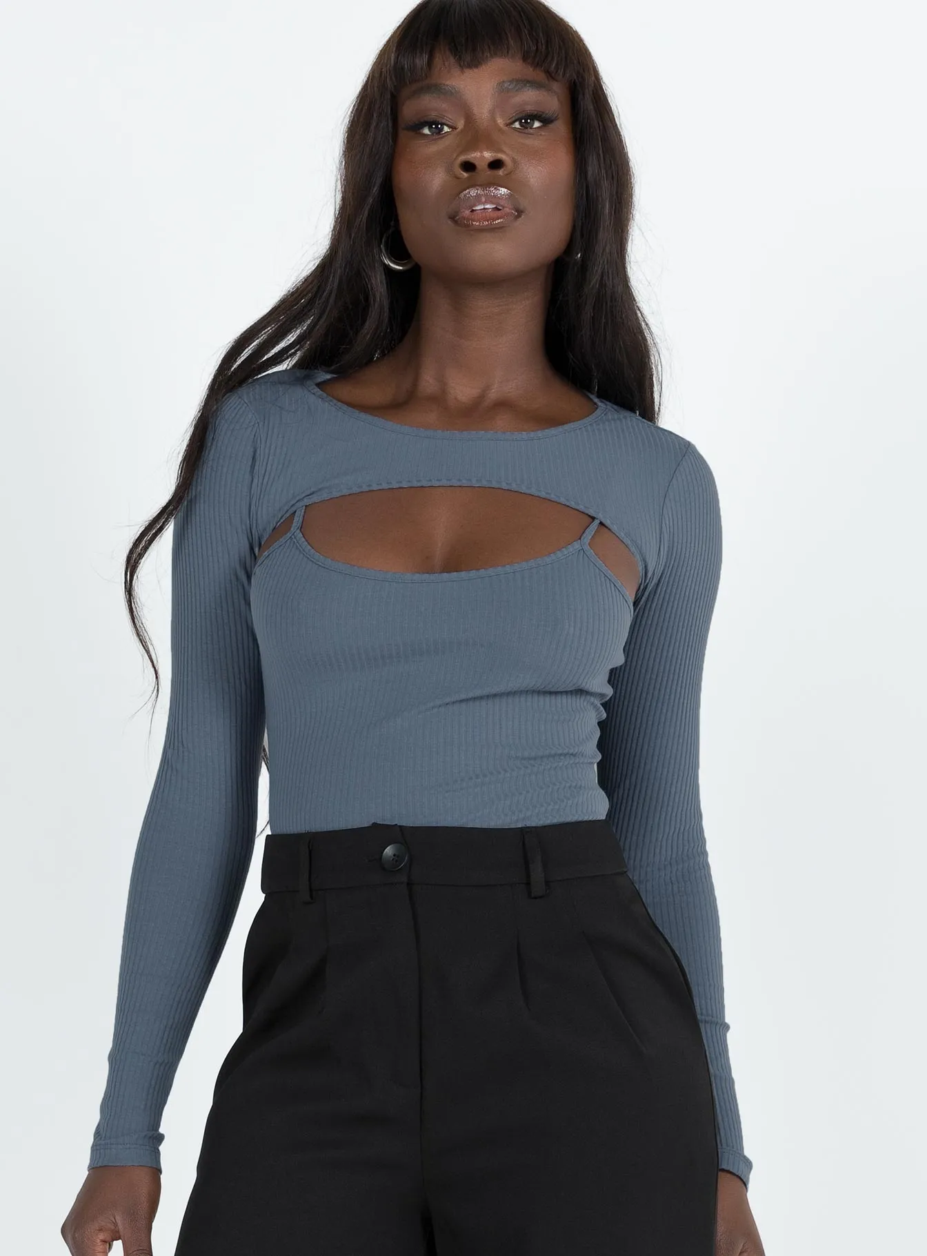 Dinner Kids Relaxed Running Calla Long Sleeve Bodysuit Steel