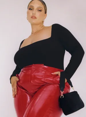 Comfy Relax Charlotte Bodysuit Black Curve