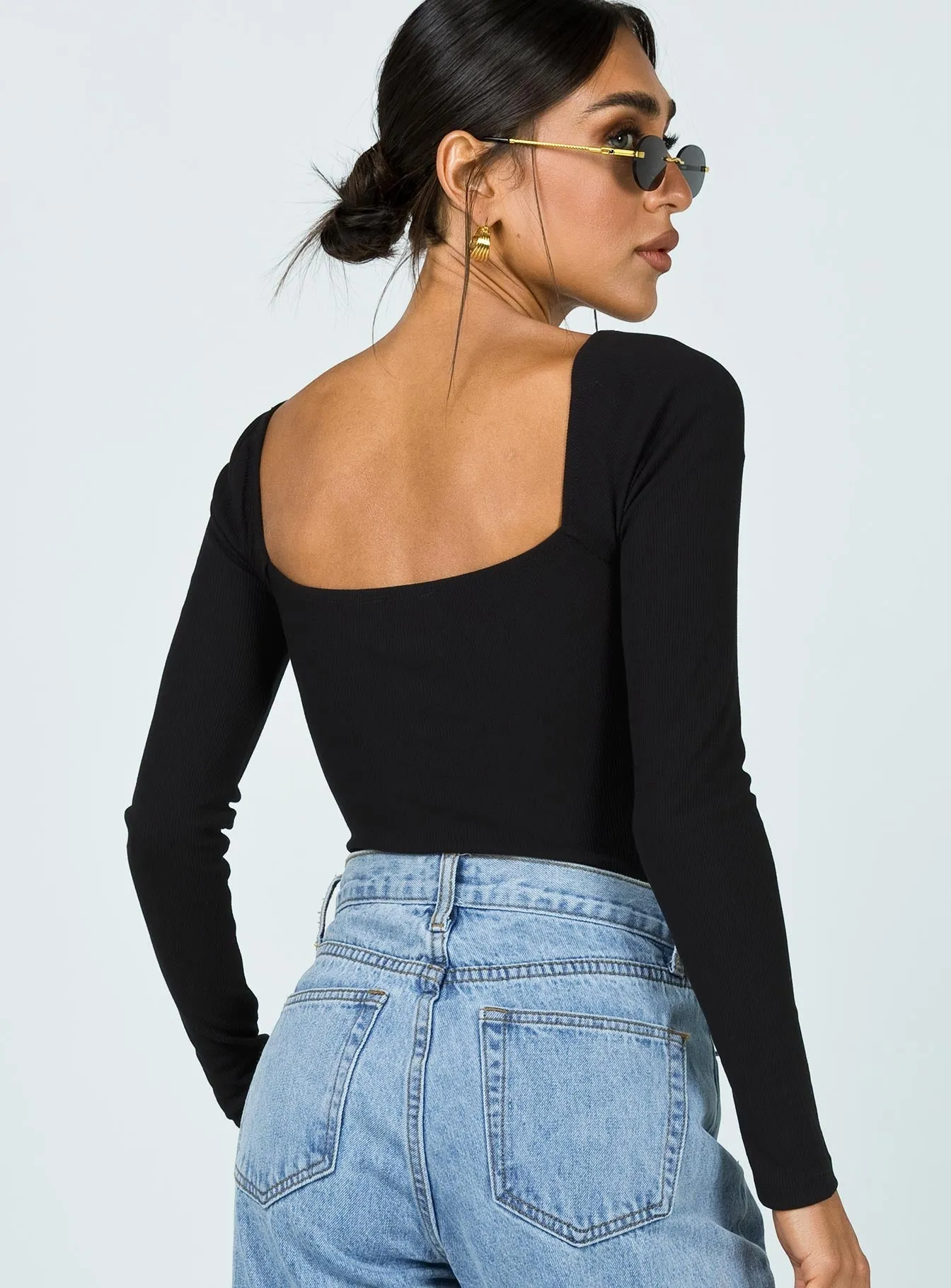 Slim Simple Charlotte Bodysuit Black