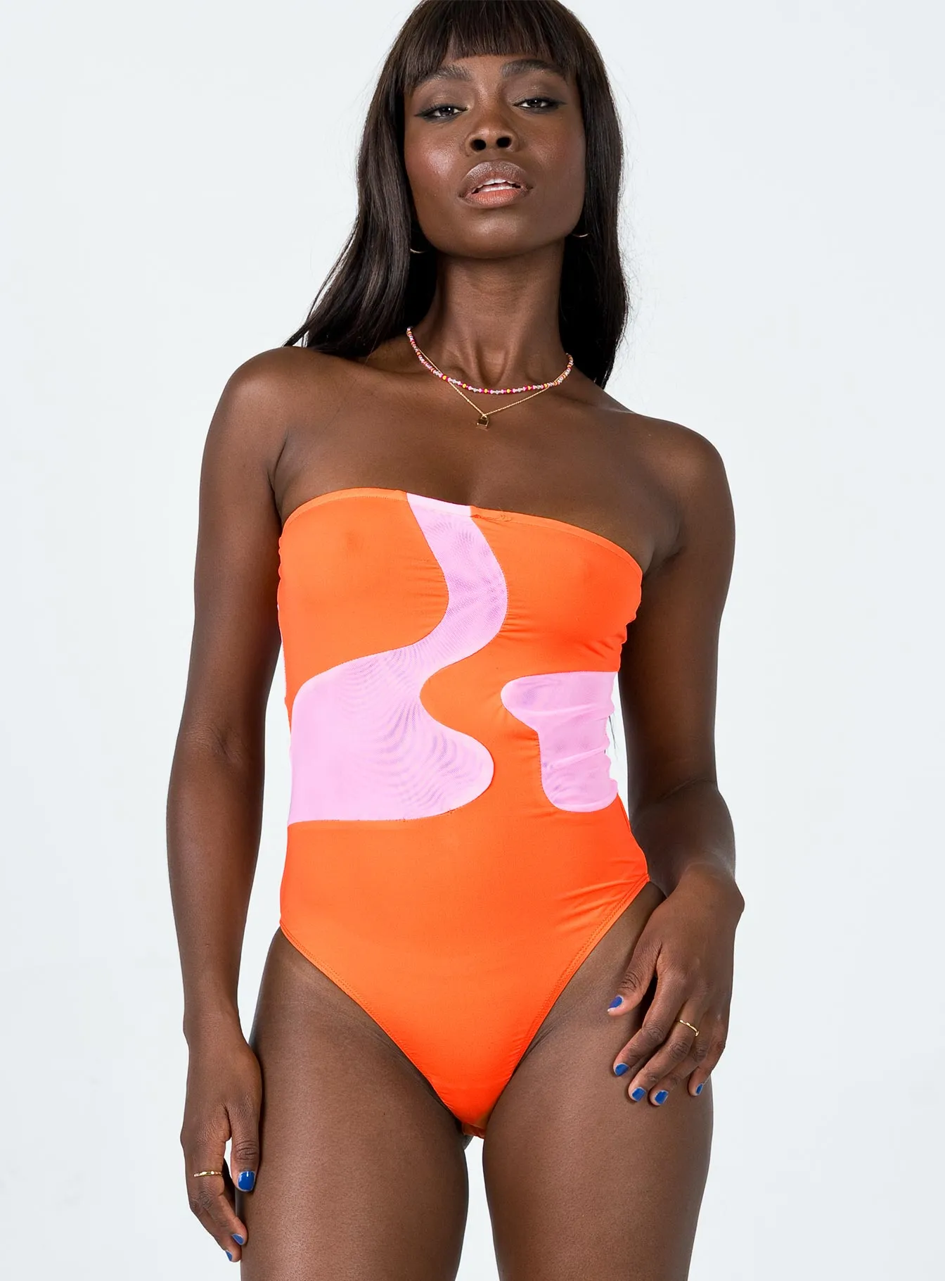 Retro Daily Flora Bodysuit Pink / Orange