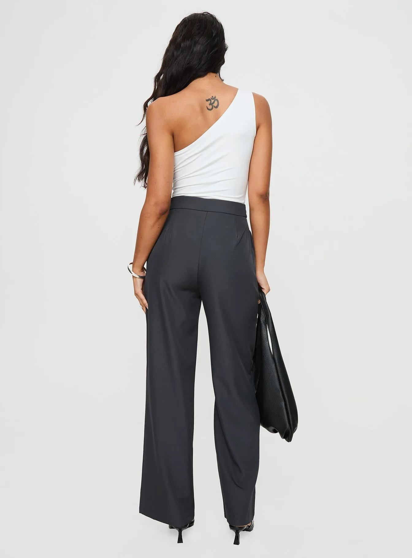 Gravin Cut Out Bodysuit White Loose Fancy Basic Training