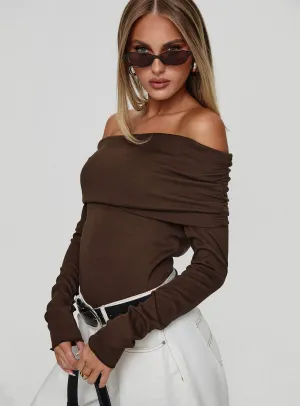 Picnic Unisex Spoilt Off The Shoulder Bodysuit Brown