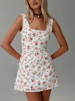 Dasha Mini Dress White Floral Eye Candy Party Light