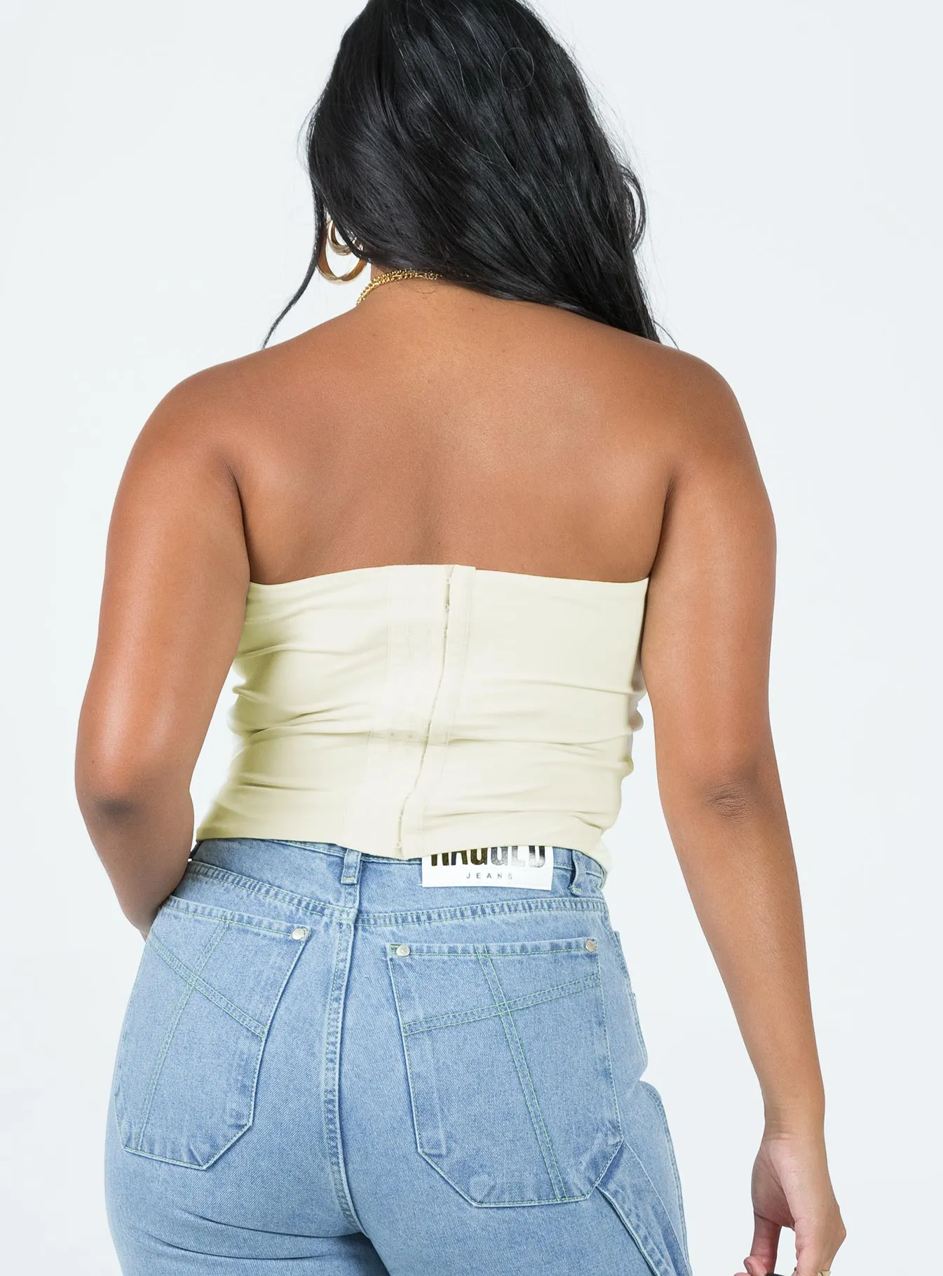 Carta Tube Corset Top Yellow Athletic Look