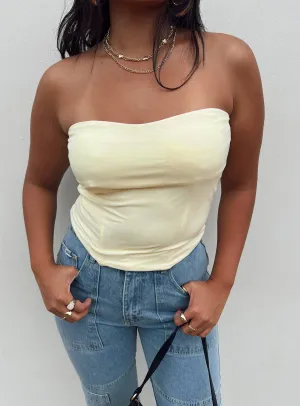 Casual Fit Carta Tube Corset Top Yellow
