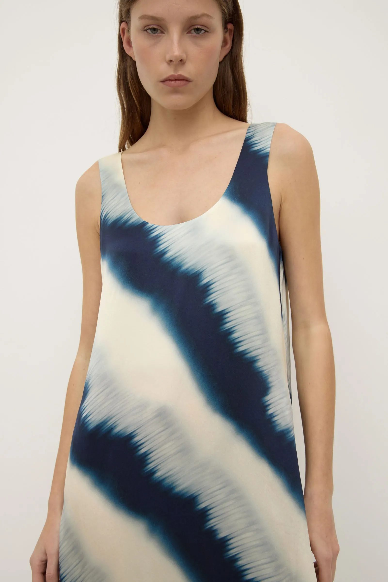 Marabella Silk Midi Dress GridTexture