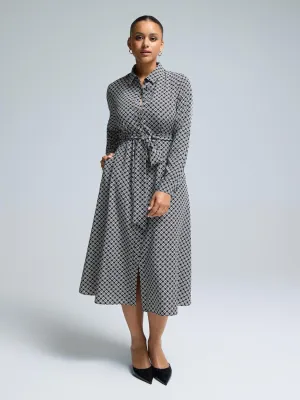 Geo Print Midi Shirt Dress Casual yet elegant dress