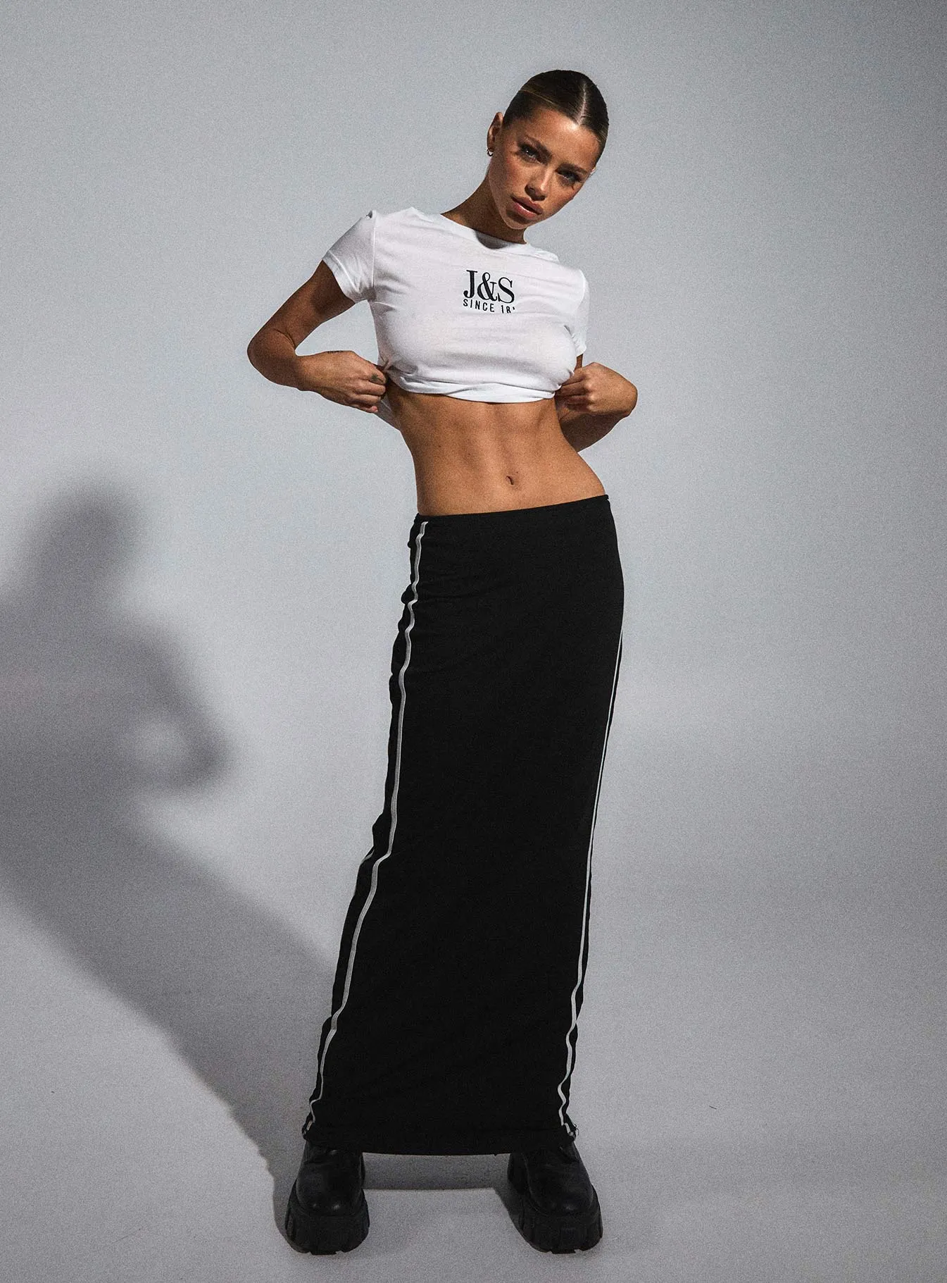 JGR & STN Mode Baby Tee White Relaxed Vibes