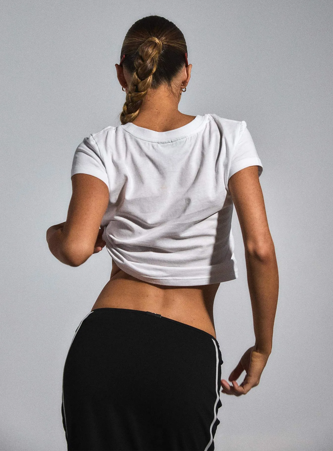 Perfect for Layering Stylish Look JGR & STN Mode Baby Tee White