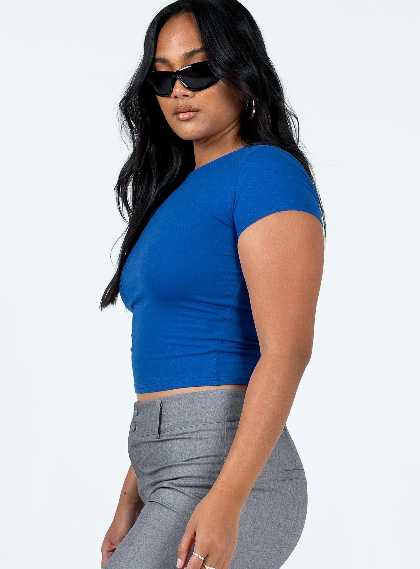 Long sleeved warmth Holiday Wear Lex Top Blue