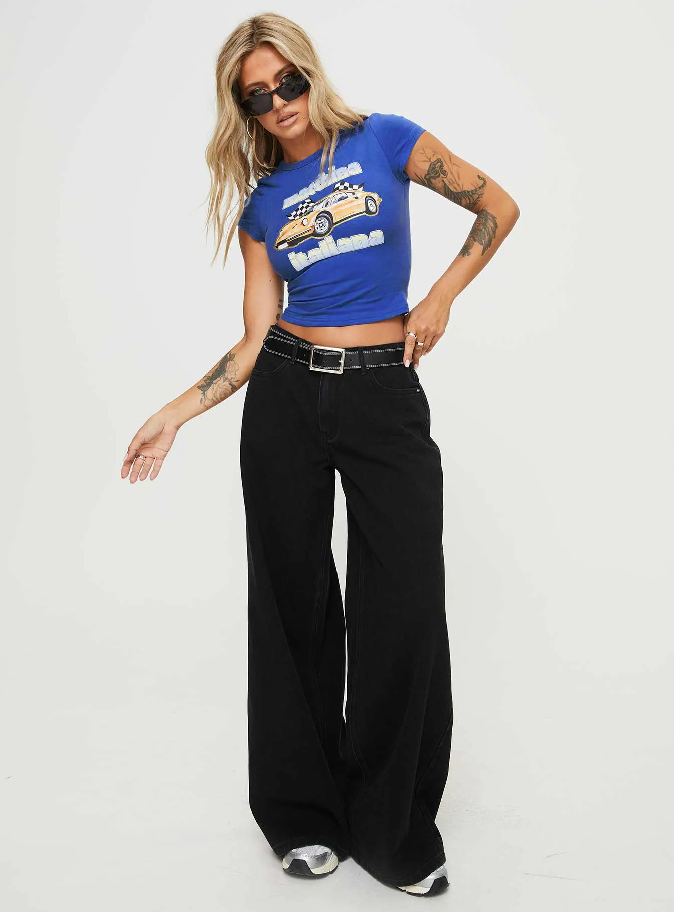 Naylor Mid Rise Wide Leg Jeans Washed Black Denim Fit Ready Basic Layers