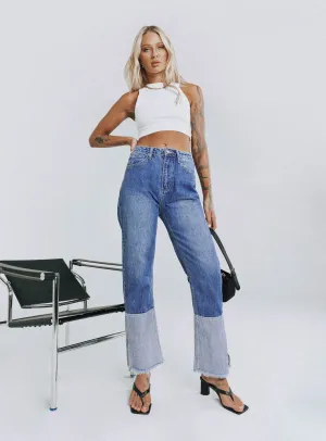 Anytime Look Rhode Straight Leg Spilt Hem Denim Jeans