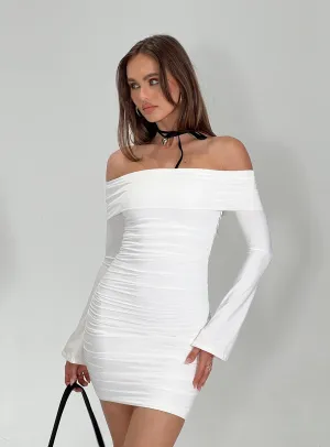Fashionable Wear Star Glow Hernan Off The Shoulder Mini Dress White