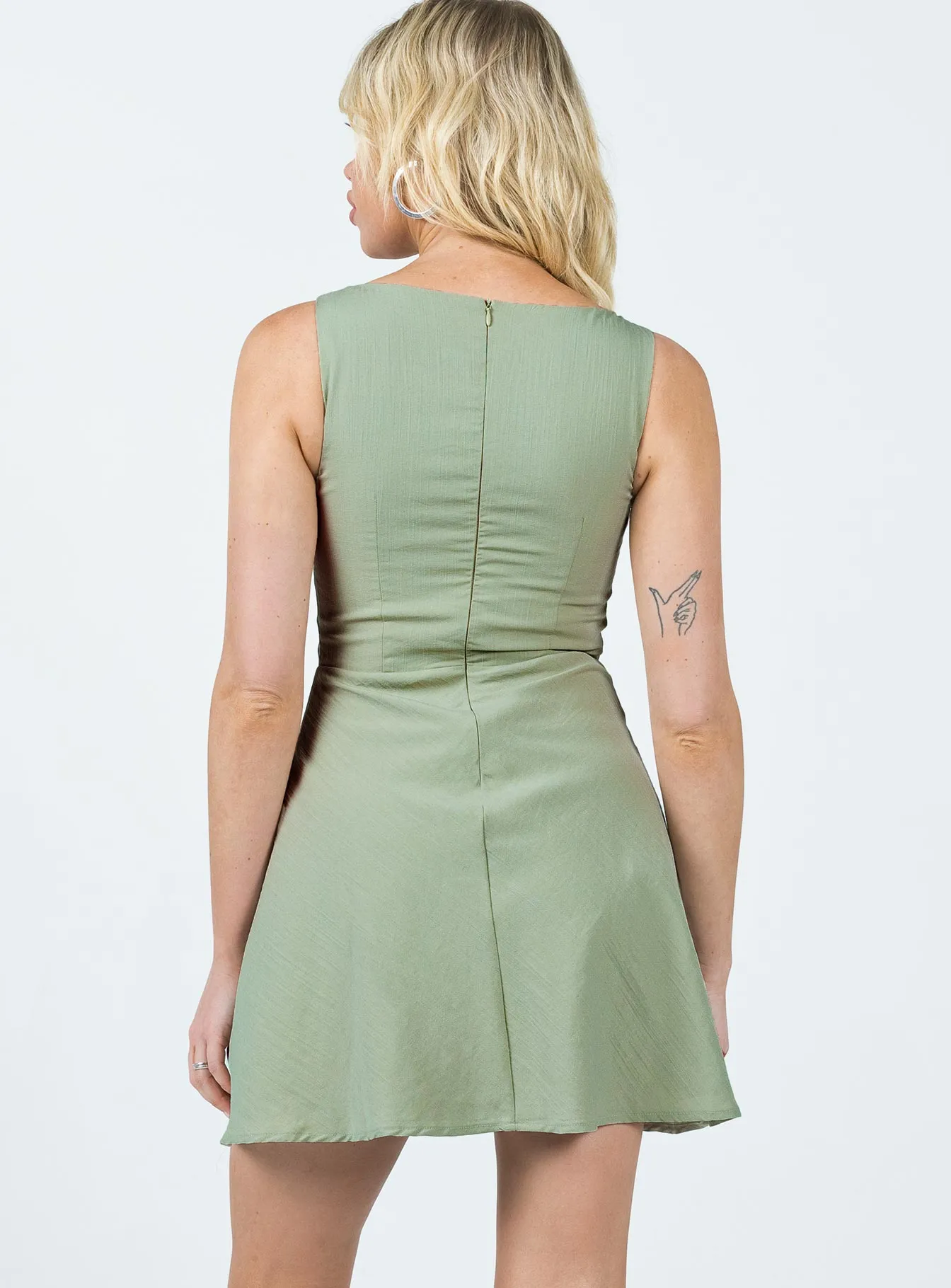 Kavey Mini Dress Sage Scene Sharp Thermal Insulation Layer