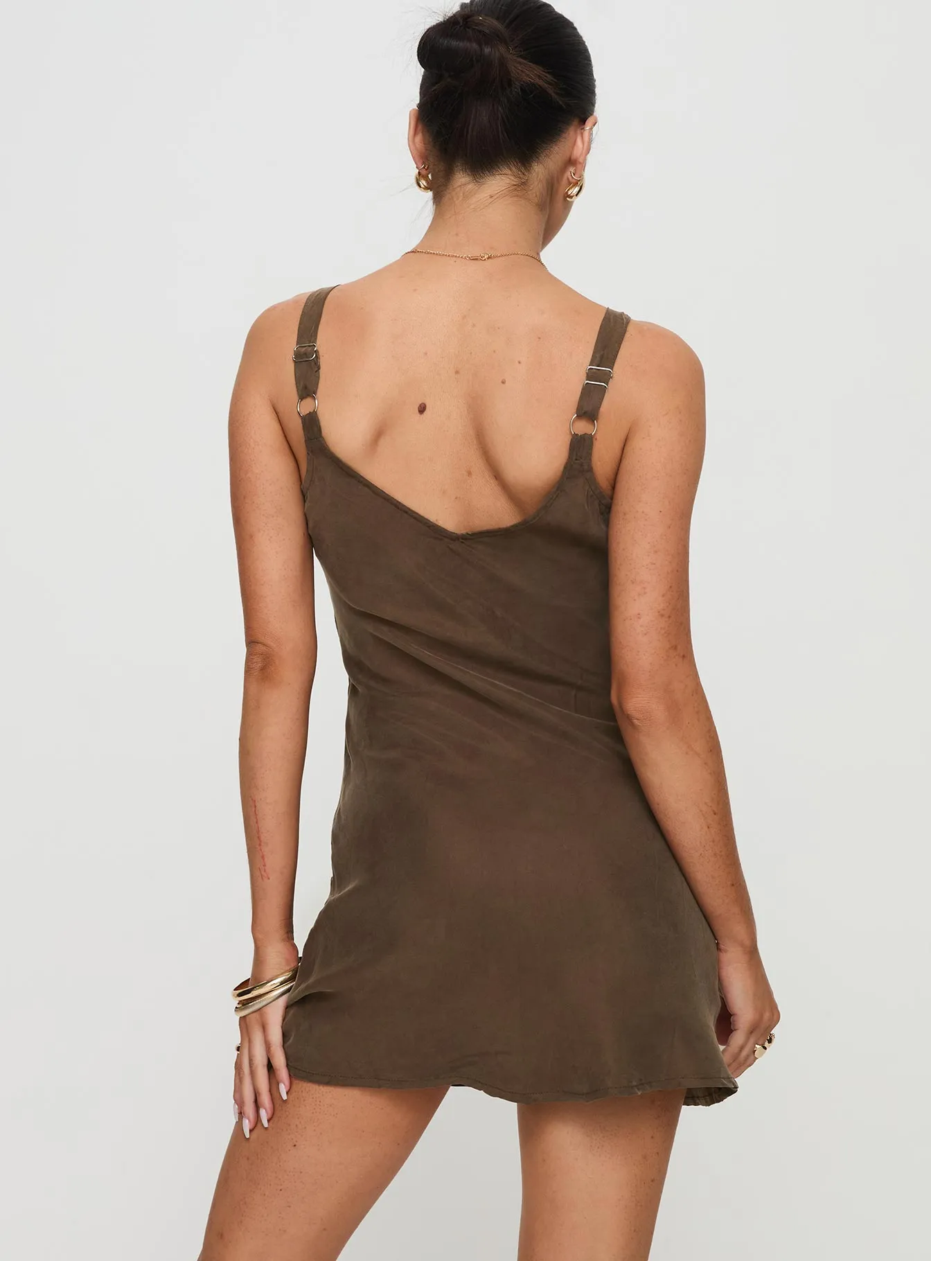 Seamless construction Laurette Mini Dress Brown