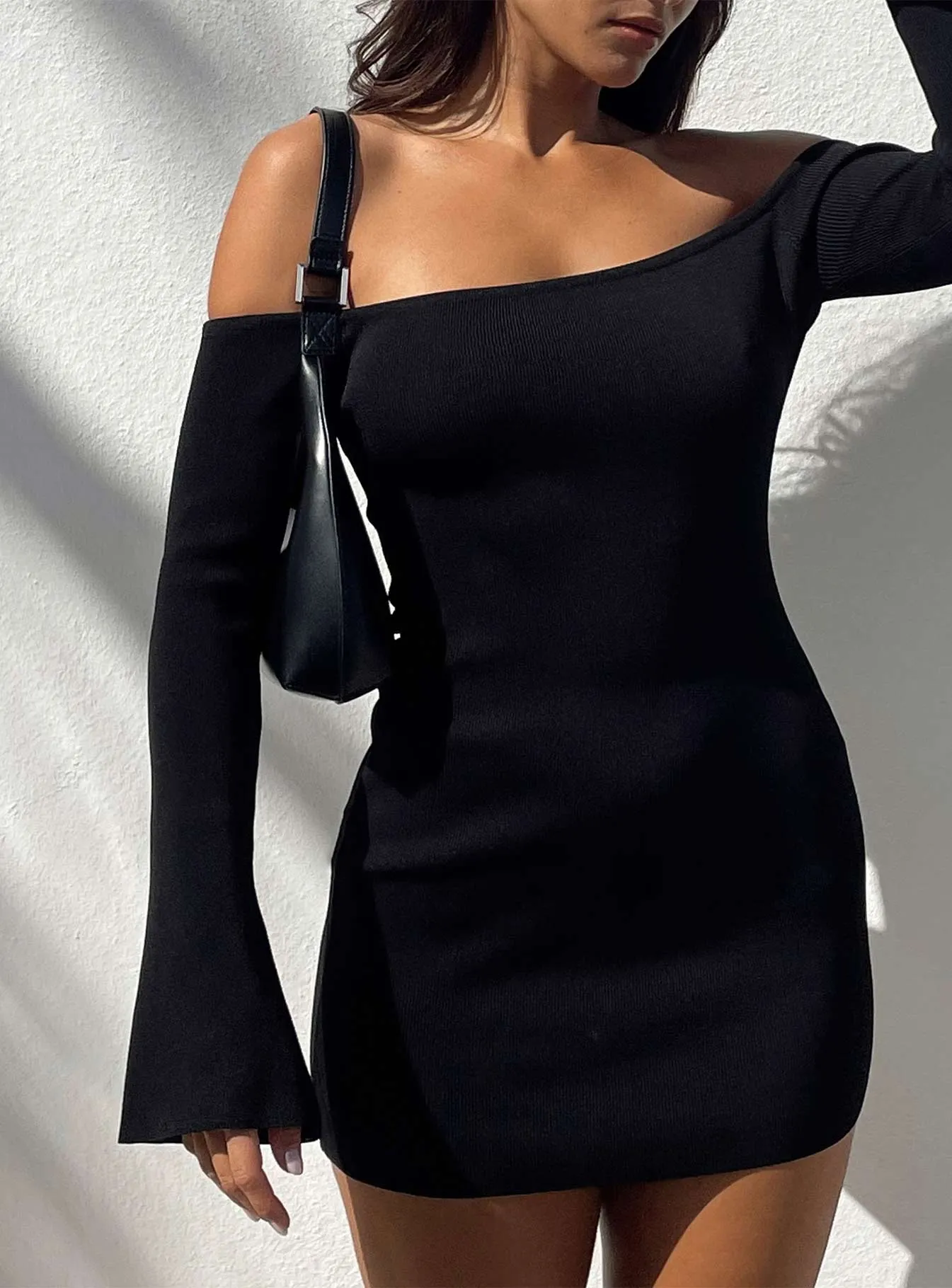 Parisa Long Sleeve Mini Dress Black Tall Casual Wear Summer Ready