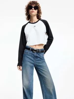 Raglan Sleeves Cotton T-shirt Skin Friendly Blends regular but not boring