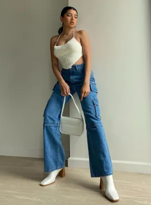 Darla Cargo Denim Jeans Date Night Loose Vintage Lover