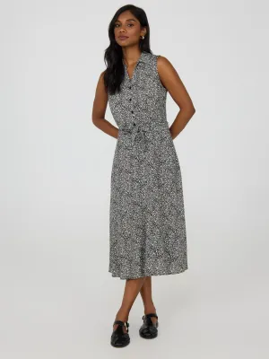 Sleeveless Floral Midi Dress Sapphire Light