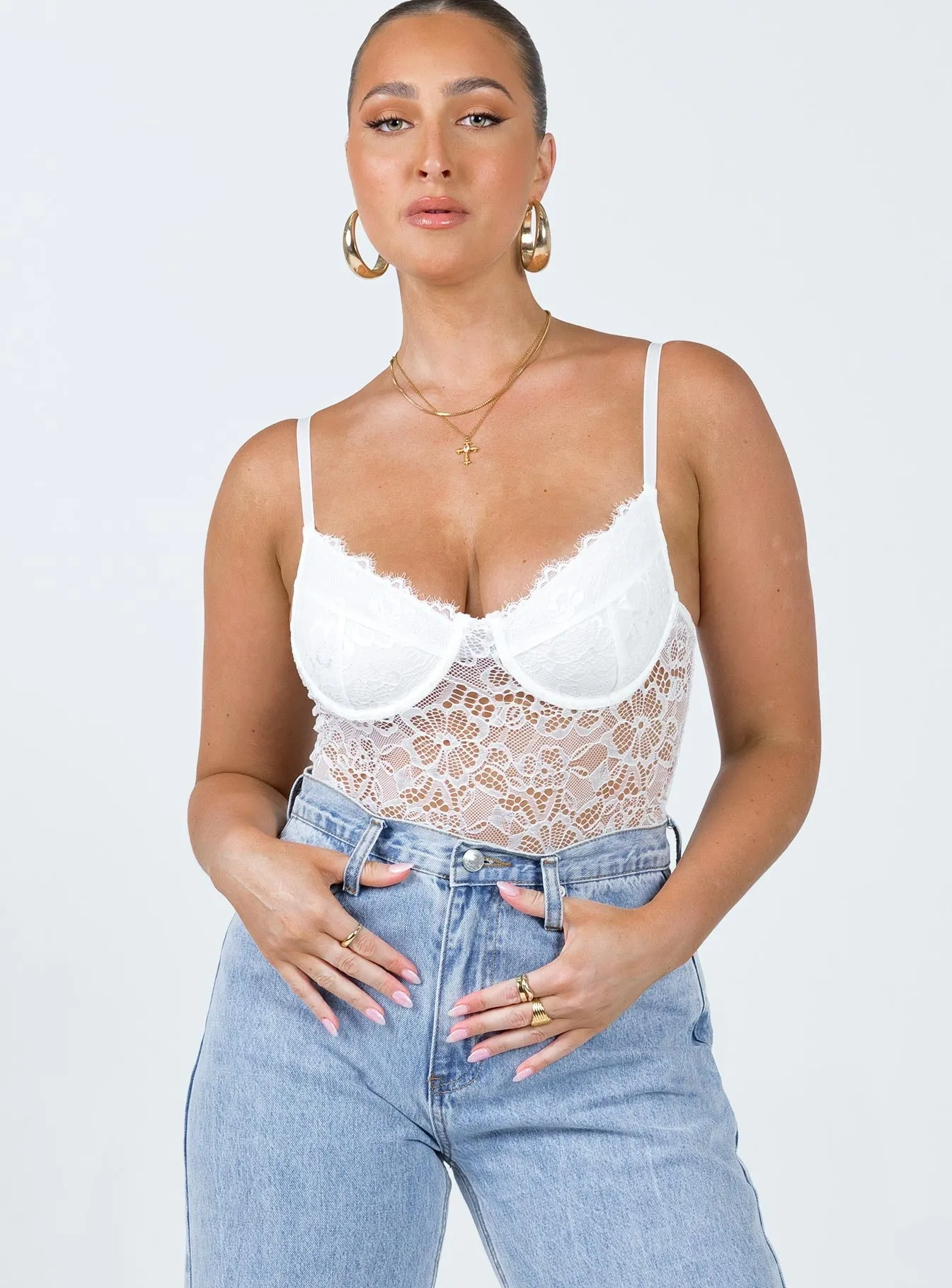 Clean Gym Holiday Trendy Abele Bodysuit White