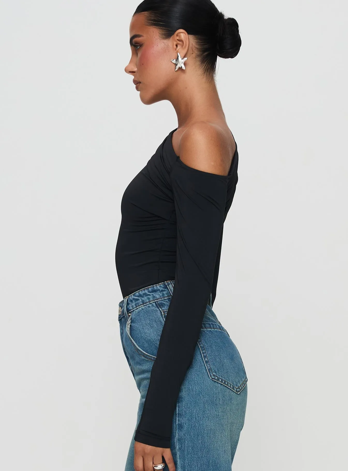 Antilles One Shoulder Bodysuit Black Gym Work