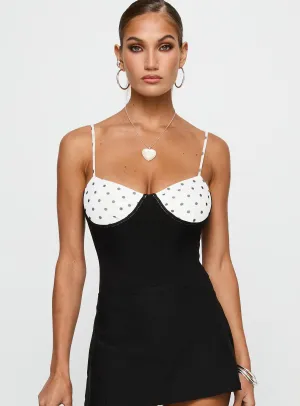 Evette Bodysuit Black / White Wedding Night Sporty Model