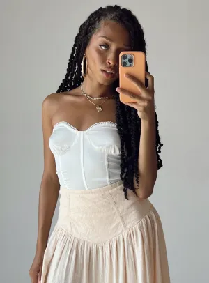 Durable Festival Lightweight Trendy Rubio Strapless Bodysuit White