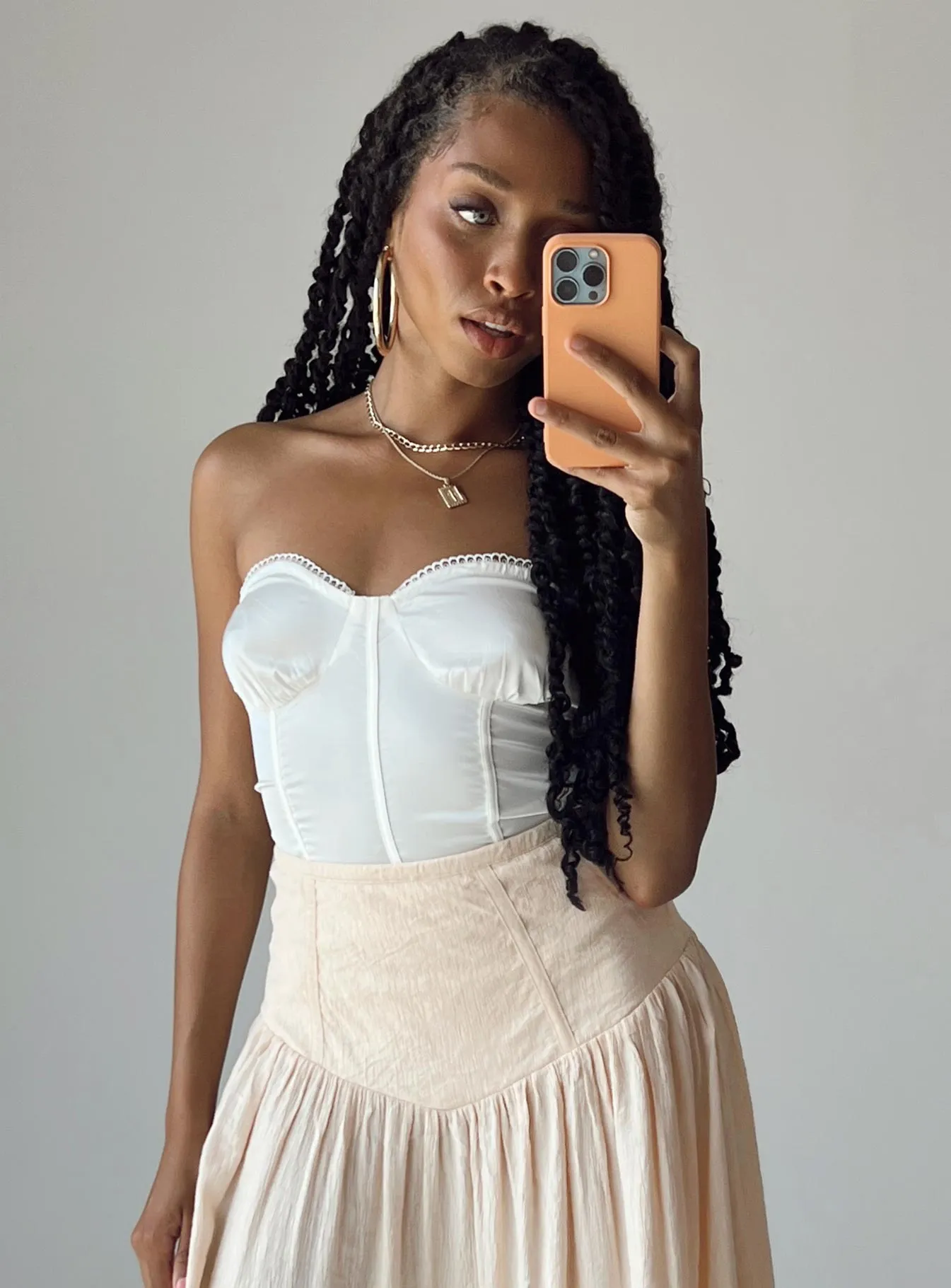 Durable Festival Lightweight Trendy Rubio Strapless Bodysuit White