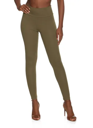 Morning Stretch Wrinkle Resistant Training Day Solid Wide Waist Leggings