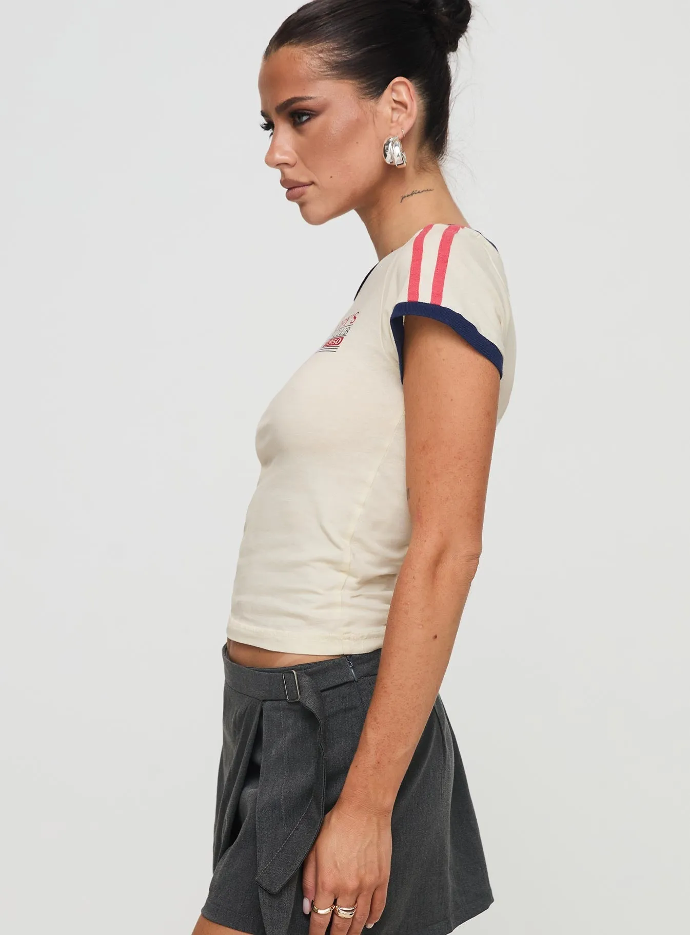 Snoopy Tennis Club Tee White Denim combination Active Look