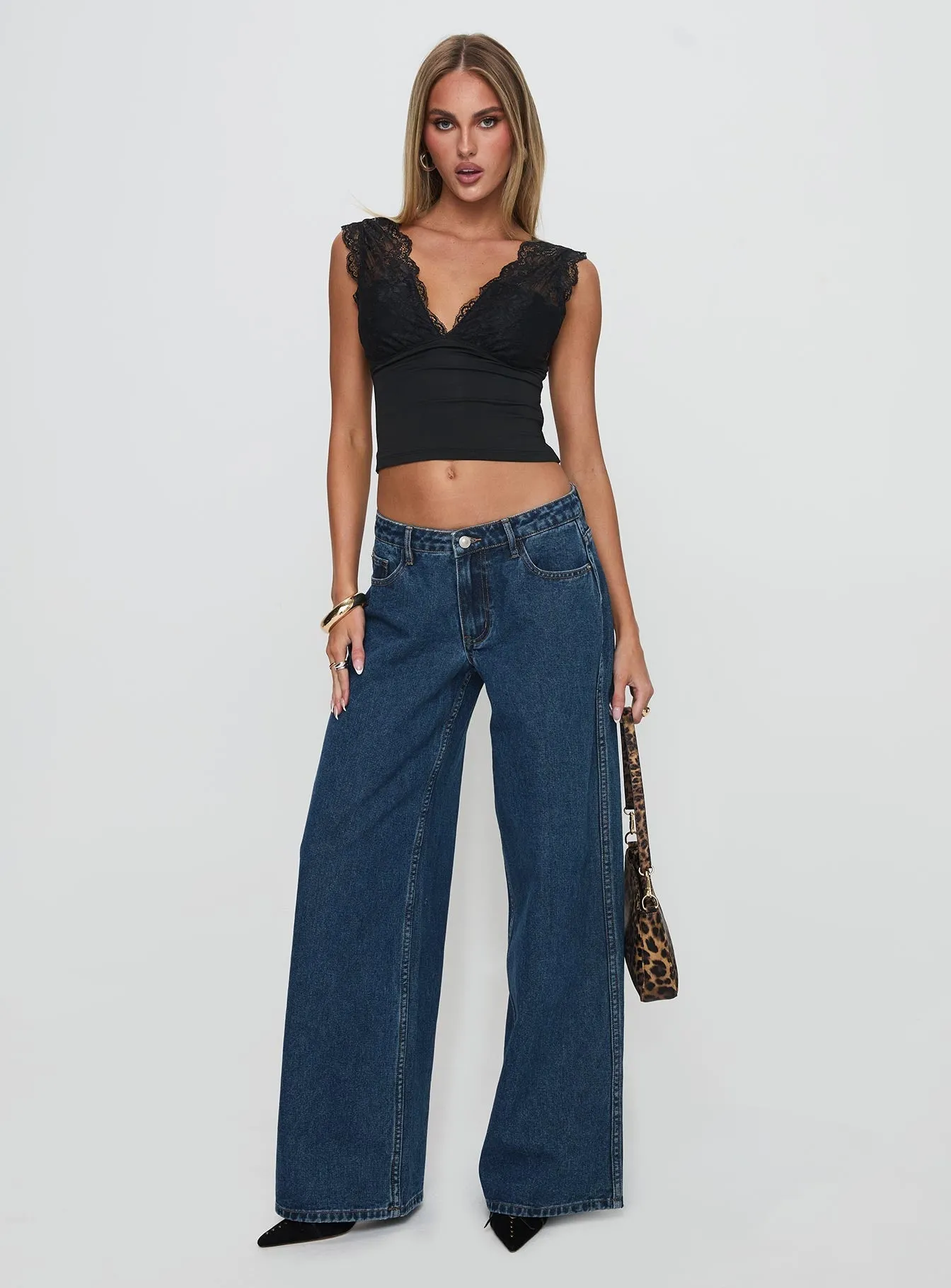 Winter Warmth Sustainable Ramos Low Rise Denim Jeans Dark Blue Wash