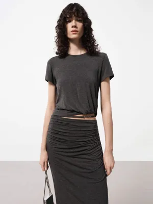 Side Pleated Twist T-shirt Cozy and Soft