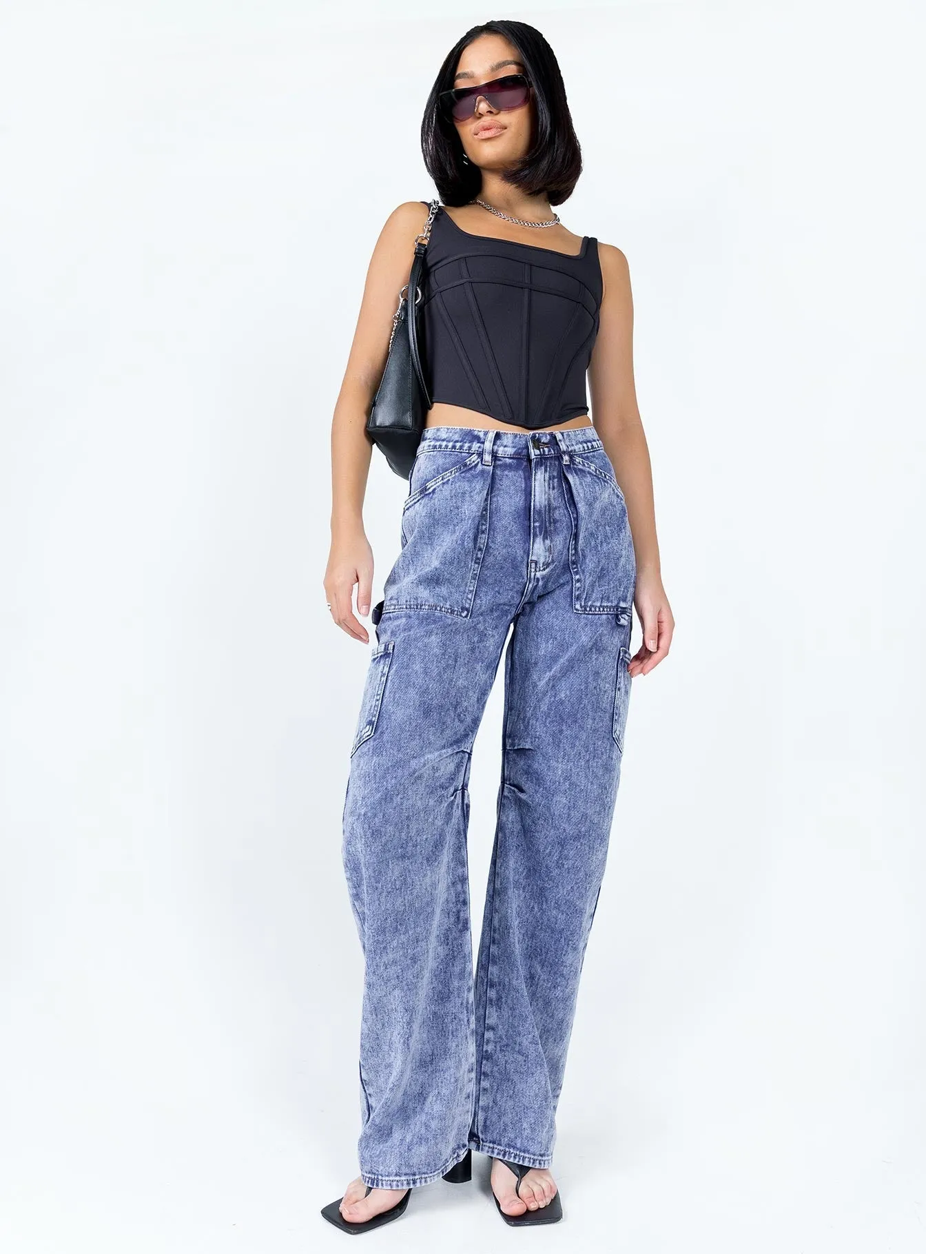 Zip Fly Closure Miami Vice Pant Dark Wash Denim