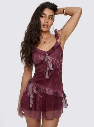 Ballad Floral Ruffle Mini Dress Multi Lightweight party mini Effortless Chic Wear