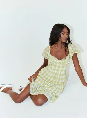 Floral Fit Danny Mini Dress Green