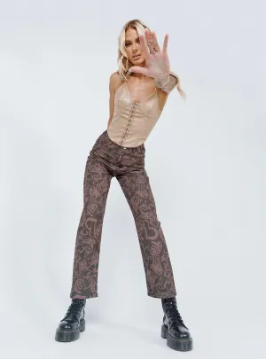 Dameela Straight Leg Jeans Brown fresh feel Weekend Style