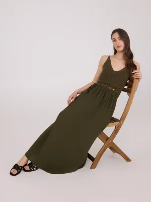 Joyful Self Cotton Crochet Maxi Dress