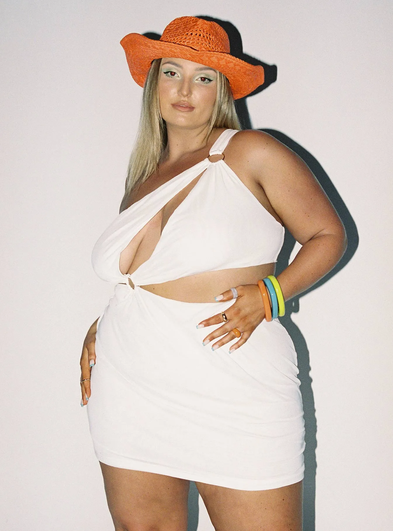 Flattering bodycon mini Greater Power Mini Dress White Curve