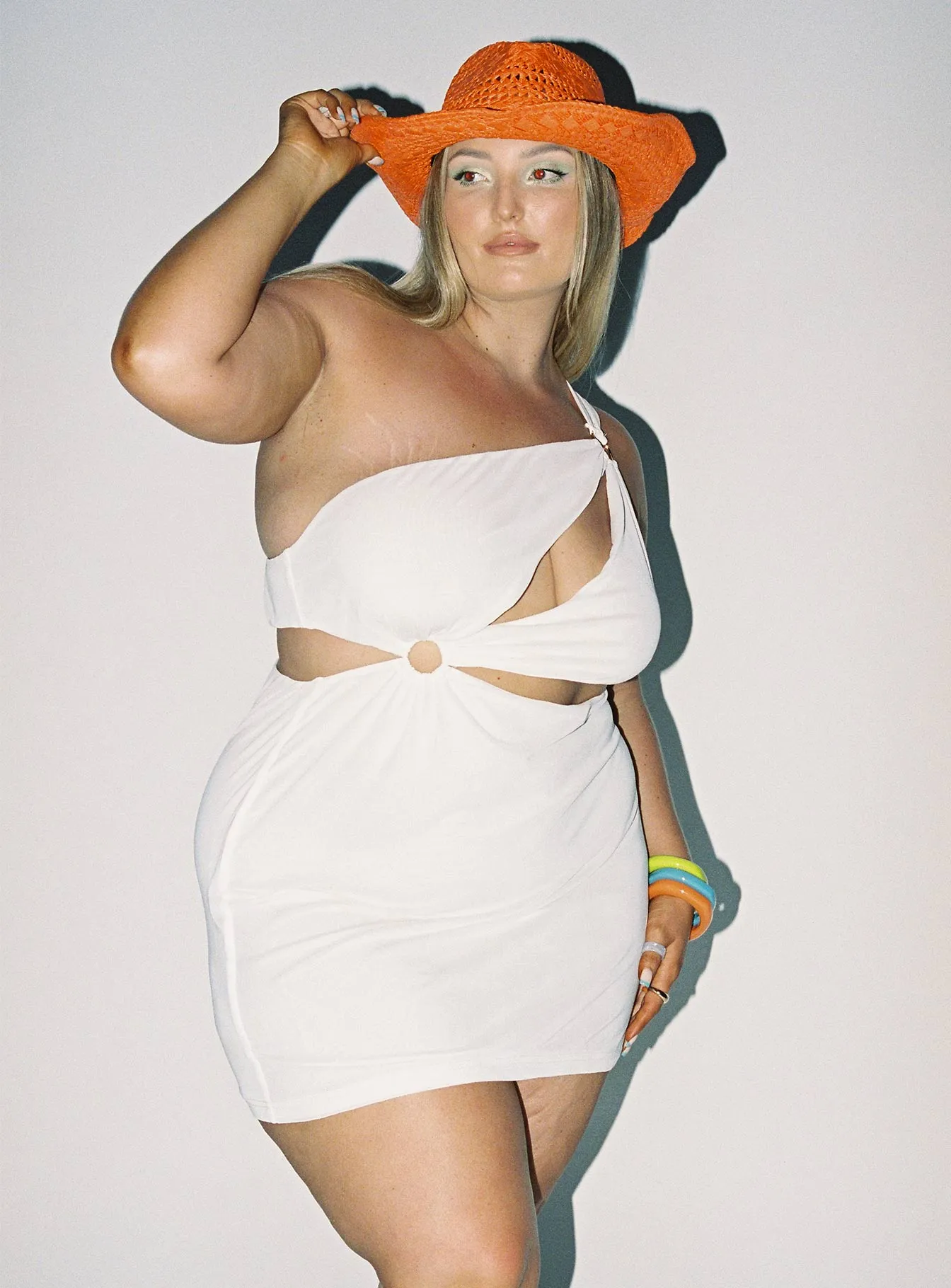 Greater Power Mini Dress White Curve Pop Beat Fashion Design