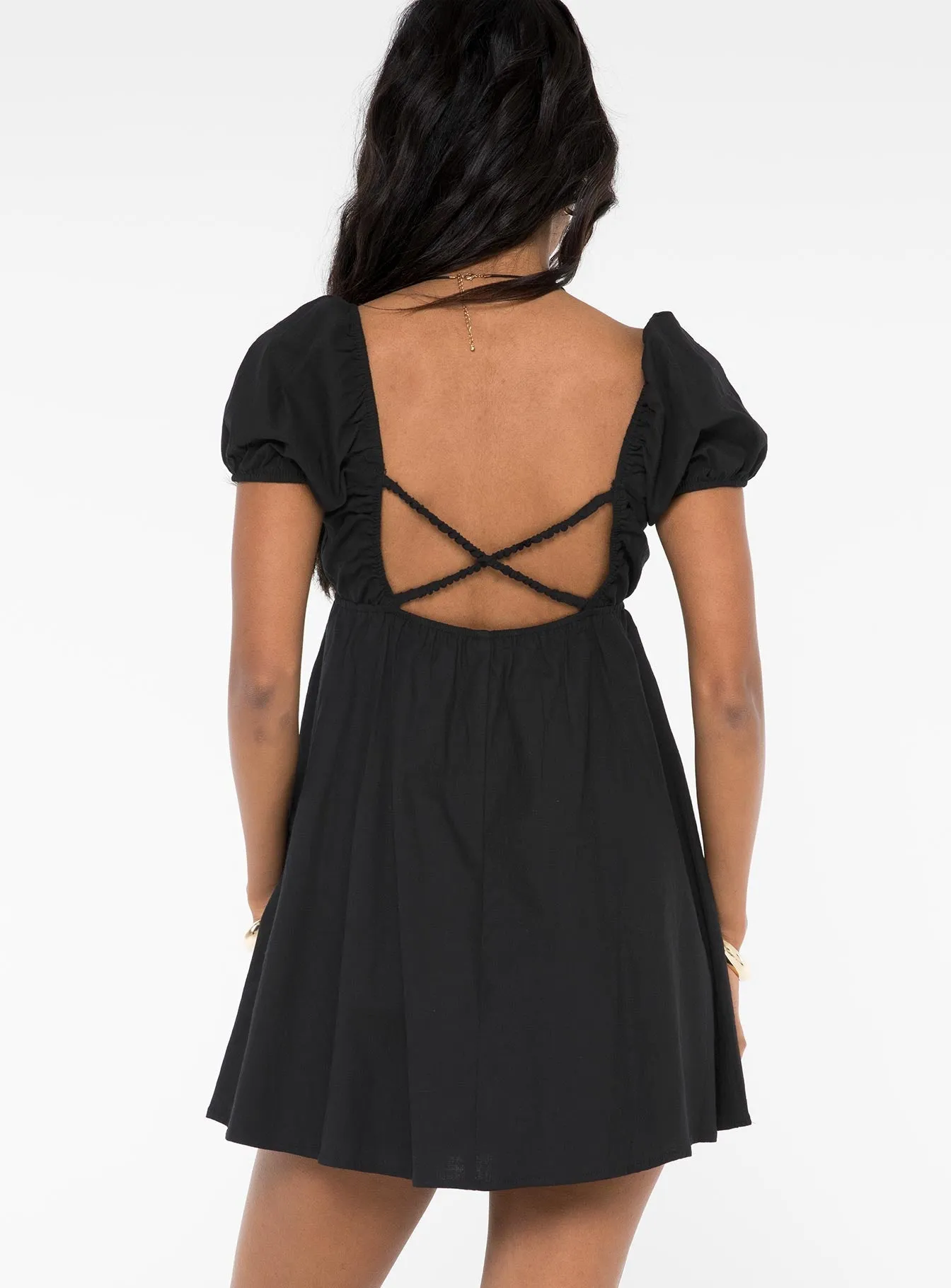 Koly Mini Dress Black Sheer Panel Insertion