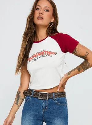 Let Rock Rule Graphic Top White / Red Holiday Trend Active Trend Look