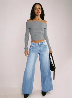 Pearlisle Low Rise Baggy Jeans Light Wash Vintage Lover Loose