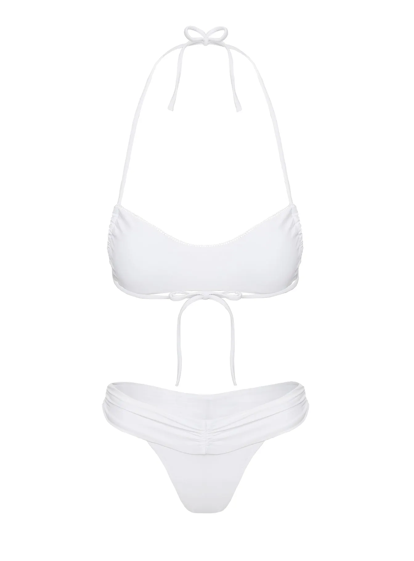 Pool Side High Cut Bikini Bottoms White Rash Free Fabric